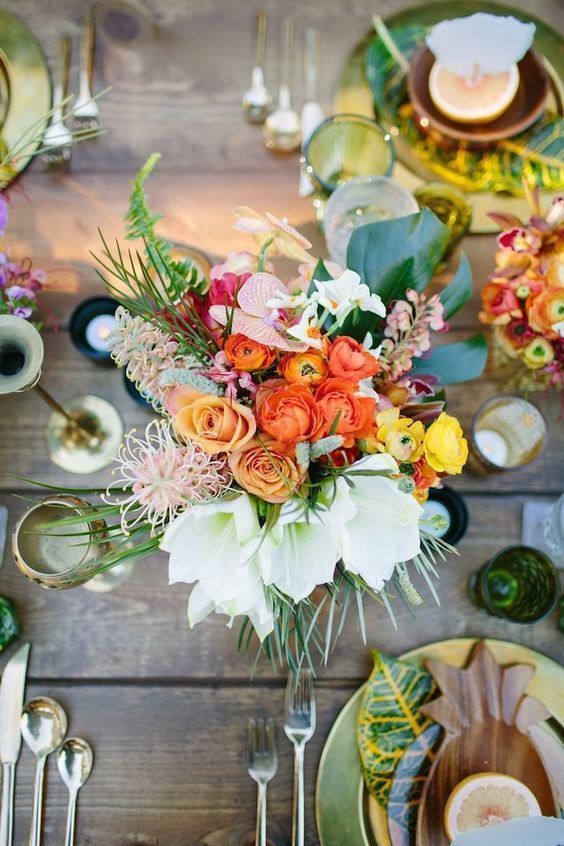 flores para mesa de boda